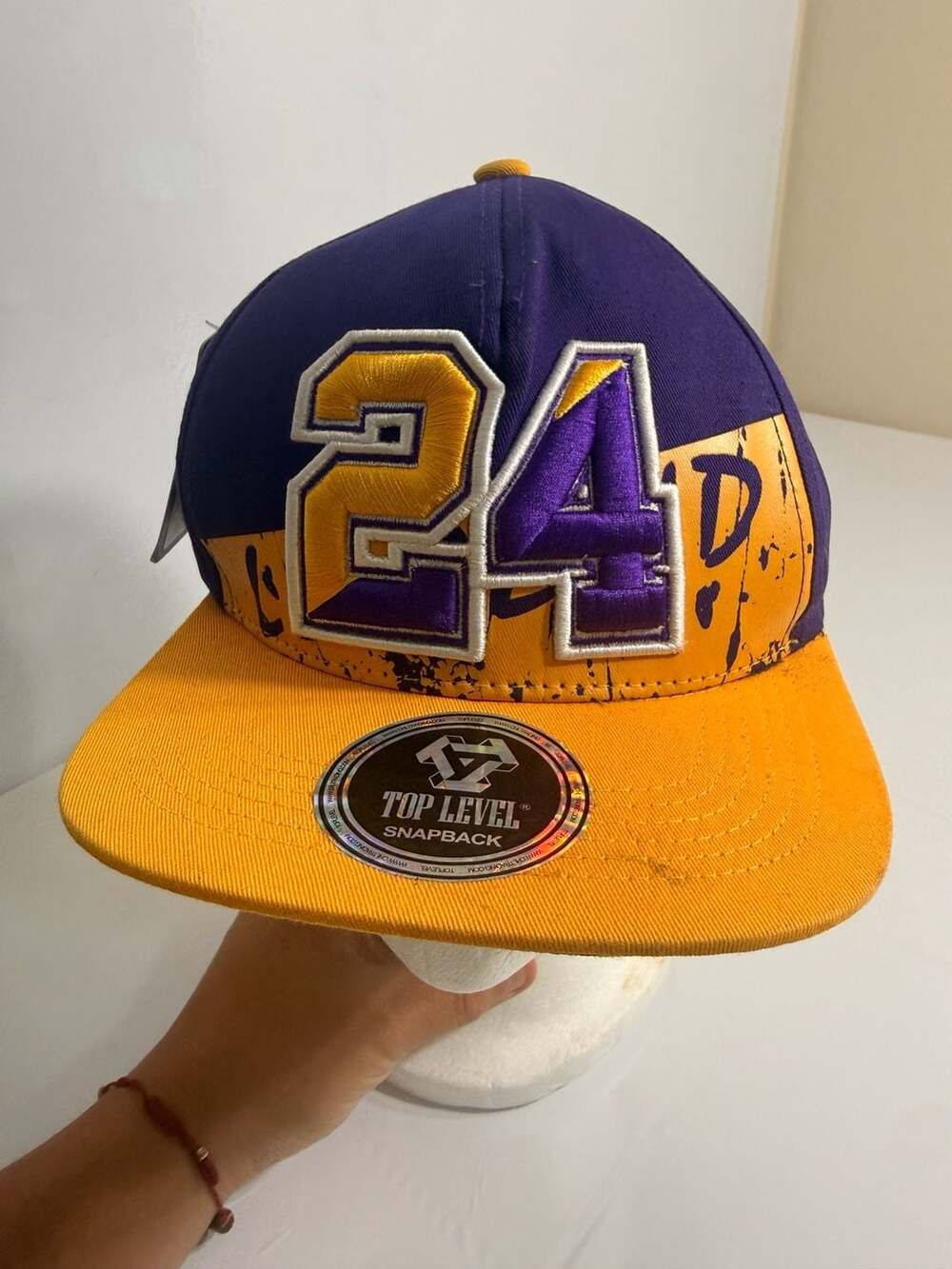 Top Level 24 Kobe Bryant Lakers Purple and Gold Snapback Hat Cap